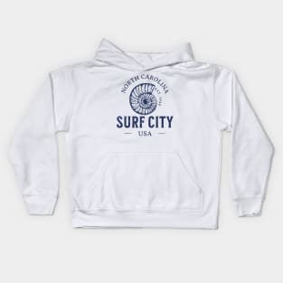 Surf City, NC Summertime Vacationing Seashell Kids Hoodie